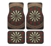 Car Floor Mats 4 Piece Universal Automotive Floor Mats Dart Board Car Mat Set Non-Slip Foot Pad for Cars Heavy-Duty Rubber Car Carpet Decor Heel Pad for most vehicles