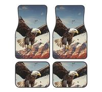 Car Floor Mats 4 Piece Universal Car Floor Mats An eagle flies over Car Mat Set Rubber Floor Mats for Cars Non-Slip Car Foot Pad Car Carpet Decor Heel Pad for most vehicles