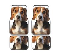 Car Floor Mats 4 Piece Universal Rubber Car Mat Set Cute Beagle Dog Floor Mats for Cars Non-Slip Foot Pad Cars Carpet Decor Heel Pad for most vehicles
