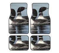 Car Floor Mats All-Weather Front Rear Car Floor Foot Mat Sets of 4 Pieces Universal Car Foot Mat Loon Birds Car Mats Non-Slip Automotive Floor Mats for SUV Vans sedans Trucks