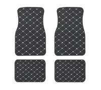 Car Floor Mats Car Floor Mats 4 PCS Universal Leather Waterproof Foot Pad Protector Front And Rear Mats Set Accessories Rubber Matting(Black beige)
