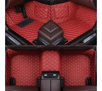 Car Floor Mats Custom for Tesla Model X 5-seats 2015-2022, Automotive Leather Liners Carpets Protection Accessories, Luxury Front Rear Row Foot Cargo Waterproof Pads, E/Red