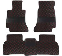 Car Floor Mats Fit for Cadillac XT5 2020-2024,All Weather Pu Leather Car Floor Liner,Front & Rear 2 Row Full Set Black Red