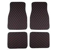 Car Floor Mats for BMW M6 Coupe E63 F13M/Cabriolet E64 F12 M/Sedan F06M, PU Leather Floor Mats, 4-piece Set, All-weather Car Carpet, Black red