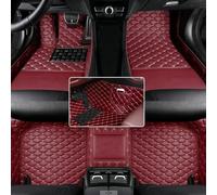 Car Floor Mats for Kia Rio 2018-2023 5-Seat,All Weather Pu Leather Full Coverage Car Floor Liner,Front & Rear 2 Row Full Set Wine Red