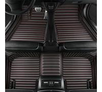 Car Floor Mats for Lincoln Aviator 2022-2024 7-Seat,All Weather Stripe Pu Leather Full Coverage Car Floor Liner,Front & Rear 3 Row Full Set Black Red