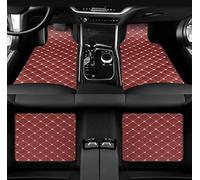 Car Floor Mats for Maserati GranTurismo Folgore 2023 2024, Waterproof and Anti Slip Fully Covered Leather Floor Mats Easy Installation and Cleaning,D/Red