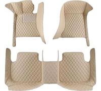 Car Floor Mats for Mitsubishi Pajero V97(3.8L) 2007 2008 2009 2010 2011 2012 (LHD), All Weather Full Covered Waterproof Non-Slip Car Floor Liner Carpet Floor Mat Set Accessory,B-Beige