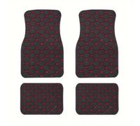 Car Floor Mats for Peugeot 308 SW 2022 2023 2024+, Waterproof and Non-slip Leather Floor Mats, Car Decorative Floor Mats,Black and Red