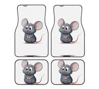 Car Floor Mats Four-Piece Set Non-Slip Automotive Front Rear Floor Foot Mats Grey Rat Car Mats Car Accessories Universal Car Floor Carpets for Car Trucks SUV Sedans