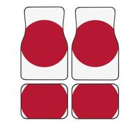Car Floor Mats Set Durable Polyester Foot Mats with Unique Japanese flag Print Design Easy Install