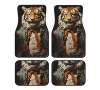 Car Floor Mats Set Durable Polyester Foot Mats with Unique Mr. Dancing Tiger Print Design Easy Install