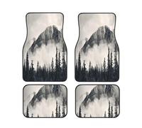 Car Floor Mats Set Of 4, Canadian Mountain Cliff Vehicle Front Rear Carpets Mats, Heavy Duty Hard Wearing Carpet, Waterproof Neoprene Car Floor Mats For Cars Suvs Trucks, Non-Slip, All Weather Driving