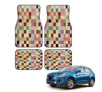 Car Floor Mats Set of 4, Checkered Universal Non-Slip Car Floor Carpets, Car Accessories Universal Fit for Car SUV Truck