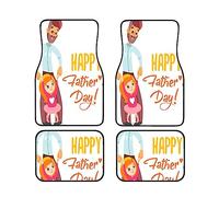 Car Floor Mats Set Of 4, Fathers Day By Daughter Vehicle Front Rear Carpets Mats, Heavy Duty Hard Wearing Carpet, Waterproof Neoprene Car Floor Mats For Cars Suvs Trucks, Non-Slip, All Weather Driving