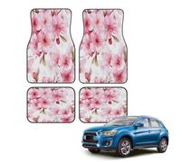 Car Floor Mats Set of 4, Pink Cherry Blossom Sakura Universal Non-Slip Car Floor Carpets, Car Accessories Universal Fit for Car SUV Truck