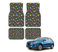 Car Floor Mats Set of 4, Tropical Cartoon Dinosaur Tree Universal Non-Slip Car Floor Carpets, Car Accessories Universal Fit for Car SUV Truck