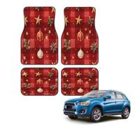 Car Floor Mats Set of 4, Watercolor Buffalo Check Plaid Christmas Theme Universal Non-Slip Car Floor Carpets, Car Accessories Universal Fit for Car SUV Truck