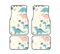 Car Floor Mats set Of 4 Waterproof Universal Fit Car Mats for Women Men Adorable Dinosaur Car Carpet Mats All Weather Protection Heavy Duty Floor Liners for Cars SUVs and Trucks