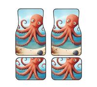 Car Floor Mats set Of 4 Waterproof Universal Fit Car Mats for Women Men Beach Octopus Starfish Car Carpet Mats All Weather Protection Heavy Duty Floor Liners for Cars SUVs and Trucks