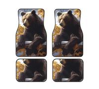Car Floor Mats set Of 4 Waterproof Universal Fit Car Mats for Women Men Bear on The Branch Car Carpet Mats All Weather Protection Heavy Duty Floor Liners for Cars SUVs and Trucks