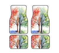 Car Floor Mats set Of 4 Waterproof Universal Fit Car Mats for Women Men Beautiful Four Season Tree Car Carpet Mats All Weather Protection Heavy Duty Floor Liners for Cars SUVs and Trucks
