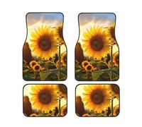 Car Floor Mats set Of 4 Waterproof Universal Fit Car Mats for Women Men Beautiful Sunflower Car Carpet Mats All Weather Protection Heavy Duty Floor Liners for Cars SUVs and Trucks