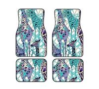 Car Floor Mats set Of 4 Waterproof Universal Fit Car Mats for Women Men Blue Giraffe Pattern Car Carpet Mats All Weather Protection Heavy Duty Floor Liners for Cars SUVs and Trucks