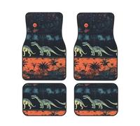Car Floor Mats set Of 4 Waterproof Universal Fit Car Mats for Women Men Colorful Dinosaur Car Carpet Mats All Weather Protection Heavy Duty Floor Liners for Cars SUVs and Trucks