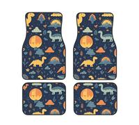 Car Floor Mats set Of 4 Waterproof Universal Fit Car Mats for Women Men Dinosaur Pattern Car Carpet Mats All Weather Protection Heavy Duty Floor Liners for Cars SUVs and Trucks