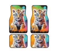 Car Floor Mats set Of 4 Waterproof Universal Fit Car Mats for Women Men Little Tiger Car Carpet Mats All Weather Protection Heavy Duty Floor Liners for Cars SUVs and Trucks