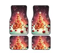 Car Floor Mats set Of 4 Waterproof Universal Fit Car Mats for Women Men Merry Christmas and Snowman Car Carpet Mats All Weather Protection Heavy Duty Floor Liners for Cars SUVs and Trucks