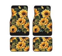 Car Floor Mats set Of 4 Waterproof Universal Fit Car Mats for Women Men Sunflower Car Carpet Mats All Weather Protection Heavy Duty Floor Liners for Cars SUVs and Trucks
