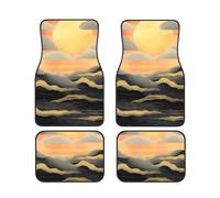 Car Floor Mats set Of 4 Waterproof Universal Fit Car Mats for Women Men Sunset Car Carpet Mats All Weather Protection Heavy Duty Floor Liners for Cars SUVs and Trucks