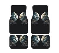 Car Floor Mats set Of 4 Waterproof Universal Fit Car Mats for Women Men Two Moons Car Carpet Mats All Weather Protection Heavy Duty Floor Liners for Cars SUVs and Trucks