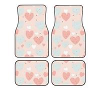 Car Floor Mats Set of 4pcs Car Carpet, Pink Blue Love Universal Car Floor Rugs Car Accessories for Sedan, SUVs, Truck, Vans
