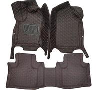 Car Floor Mats Waterproof Anti-Slip Accessories For Tesla For Model X 2016-2017(Black Red,LHD)