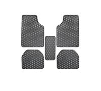 Car Floor Protection 5Pcs Universal PU Leather Floor Mats - Full Coverage Waterproof Auto Foot Pad Protector Interior Accessories(Black-red)