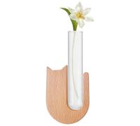 Car Flower Vase Vent Clip, Air Vent Glass Plant Holder, Wooden Propagation Tube Decoration, Aesthetic Interior Accent for Sedan, Minivan, Truck, RV, Vehicle Use, Multicolor