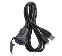 Car Flush Mount Cable, Beautiful Durable Sturdy Car Boat Dash Flush Mount Cable Type C 3.0 USB 3.0 Male To Female for Motorcycle
