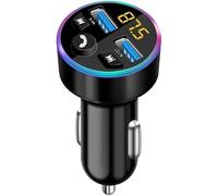 Car FM Transmitter, Bluetooth 5.0 Car Radio Audio Adapter MP3 Player, Car Bluetooth Radio Adapter with Dual USB Charger for Phone，and Tablets