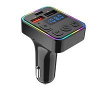 Car FM Transmitter - MP3 Wireless Receiver, Triple Port Power Gear, Truck Radio Conversion, RV Audio Device, Vehicle Music Tool, Professional Silver Station for Road Trips Driver Type-C Plug-and-Play