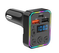 Car FM Transmitter, Wireless FM Audio Adapter, Double USB Multi-Device Type-C Port, Hands-Free Calling and Stereo Upgrade, Vehicle Electronics Category Solution, for Driving Music and Communication