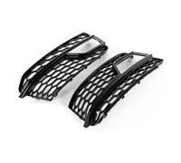 Car Fog Lamp Frame Grill Mesh Bezel Gloss Black Honeycomb Hole Panel For A5 S-L S5 2013-2017 Front Fog Light Grilles