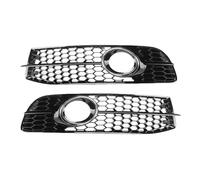 Car Fog Light Grille Compatible With A6 C6 2008 2009 2010 2011 Car Front Bumper Fog Light Lamp Grille OEM 4F0807681Q01C 4F0807681Q02C(Silver)