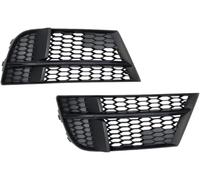 Car Fog Light Grille Double Bridge Grill for A3 For S-Line For S3 2017-2020(Black)