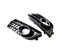 Car Fog Light Lamp Cover Honeycomb Mesh Hex Front Grille For A1 8X 2010-2014 8X0807681A 8X0807682A Front Fog Light Grilles(Chrome black)