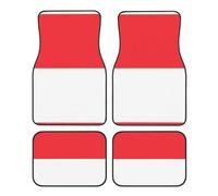 Car Foot Mat Four-Piece Set Durable Wear-Resistant Easy Clean Colorfast Exquisite Indonesian Flag Print Design