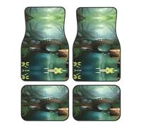 Car Foot Mat Four-Piece Set Durable Wear-Resistant Easy Clean Colorfast Exquisite Little Bridge in the East Print Design