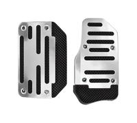 Car Foot Pedal 1pair Universal Automatic Transmission Car Foot Gas Blue Pedal Set Red Silver Cover Non-Slip Pedals Brake Kit Fuel Aluminum Foot Pedal Pad Covers(Silver)